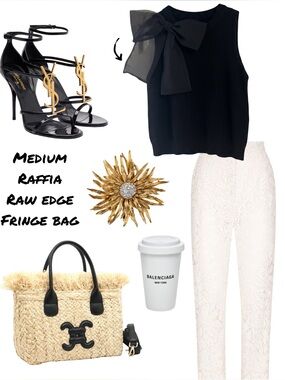 LAST ONE -NEW DROP- Medium Raffia Fringe Tote From Paris